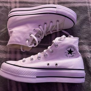 White Platform Converse